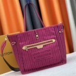 Louis Vuitton Neverfull Bandouliere Inside Out MM Tote In Monogram Canvas And Rose Pondichery Textile