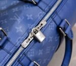 Louis Vuitton Taiga Leather Keepall Bandouliere 50 Travel Bag In Navy Blue - Image 7