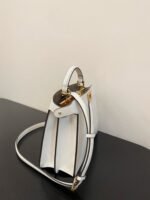 Top Quality Replica Fendi Peekaboo ISeeU Small Bag In White Calfskin - Image 10