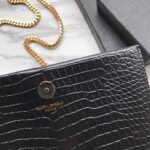 Yves Saint Laurent ‘Medium Monogram Sunset’ Croc Embossed Leather - Image 8
