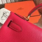 Red Clemence Hermes Kelly Retourne 28cm Replica Handbag - Image 6