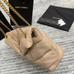 Saint Laurent Puffer Medium Chain Bag Beige Lambskin - Image 5