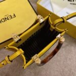 Top Quality Fake Fendi Mini Sunshine Shopper Bag In Yellow Leather - Image 6