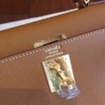 Brown Epsom Faux Luxury Hermes Kelly Sellier 28cm Elegant Purse - Image 3