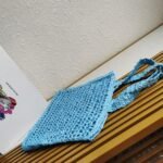 Prada Small Tote Bag Knockoff in Blue Woven Raffia - Image 5