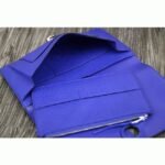 Electric blue designer replica Hermes Dogon combine wallet - Image 6