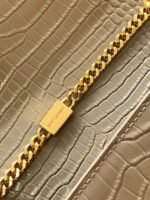 Fake Saint Laurent Kate Medium Tassel Bag Beige Crocodile-embossed Leather - Image 8