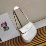 White Prada Cleo Flap Bag Replica - Image 8