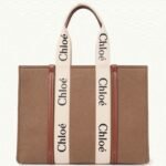 Top Quality Replica Chloe Large Woody Tote Bag In Brown Felt