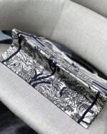 Dior Medium Book Tote Bag Fake in Blue Toile de Jouy Palms Embroidery - Image 7