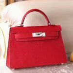 Red Epsom Knockoff Designer Hermes Kelly 20cm Purse