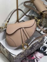 Dior Saddle Bag with Strap Faux in Warm Taupe Grained Calfskin - Image 7
