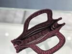 Dior Mini Book Tote Bag Replica in Bordeaux Velvet Oblique Embroidered - Image 8