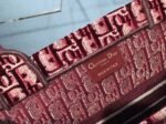 Dior Medium Book Tote Bag Replica in Bordeaux Velvet Oblique Embroidered - Image 5