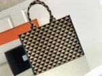 Prada Symbole Large Bag Knockoff in Black/Beige Jacquard Fabric - Image 8