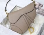 Dior Saddle Bag Fake in Warm Taupe Grained Calfskin - Image 6