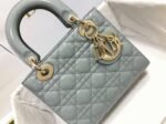 Dior Small Lady Dior Bag Replica in Grey Patent Cannage Calfskin - Image 5