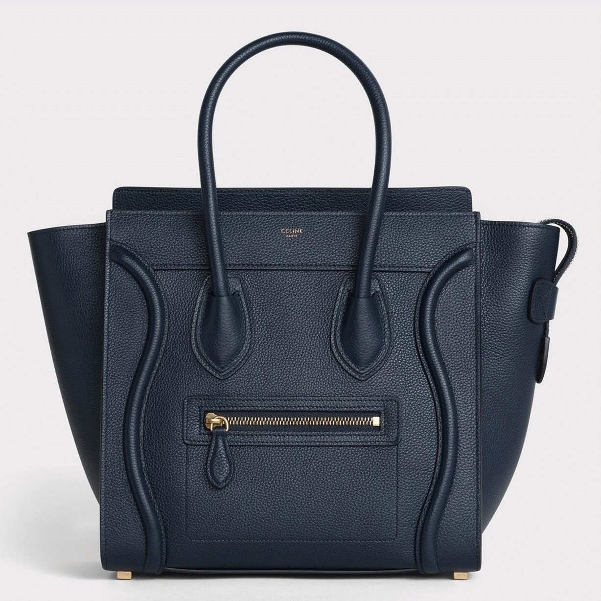 CEF41645-E564-EFEB-7AAC-4654F4FB59DF.jpg Celine Micro Luggage Tote Bag Imitation in Navy Blue - Image 1