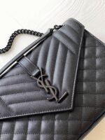 Replica Saint Laurent Envelope Meidum Black Bag with Black Hardware - Image 2