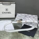 Chanel Red Patent Leather CC Logo Belt - Image 2