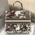 Dior Large Book Tote Bag Fake in White Jardin d Hiver Embroidery - Image 3