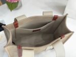 Top Quality Knockoff Chloe Woody Medium Tote Bag in Linen Canvas with Brown Leather - Image 9
