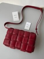 Top Quality Faux Bottega Veneta Padded Cassette Bag In Dark Red - Image 5