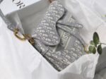 Dior Saddle Bag Knockoff in Grey Dior Oblique Embroidery - Image 3