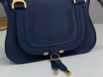 Top Quality Fake Chloe Marcie Small Double Carry Bag in Blue Grained Leather - Image 2