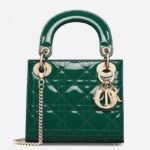 Dior Lady Dior Mini Chain Bag Fake with Chain in Green