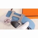 Fake designer Hermes H belt buckle in blue shade - Image 4