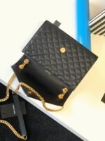 Fake Saint Laurent Envelope Large Bag Black - Image 5