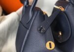 Knockoff Hermes Lindy 30cm bag in navy blue shade - Image 6