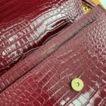 Fake Saint Laurent Sunset Medium Chain Bag Bordeaux Crocodile-embossed Leather - Image 5