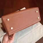 Brown Swift Fake Hermes Kelly Retourne 32cm Soft Leather Handbag - Image 6