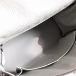 White Hermes Kelly 28cm Knockoff Bag with Zigzag Handle - Image 3