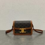 Top Quality Replica Celine Triomphe Teen Bag In Black Triomphe Canvas - Image 14