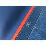Blue piment leather fake Hermes Dogon duo wallet - Image 6