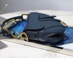 Dior Saddle Bag Imitation in Indigo Blue Grained Calfskin - Image 7