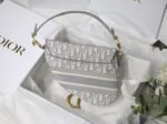 Dior Saddle Bag Knockoff in Grey Dior Oblique Embroidery - Image 5