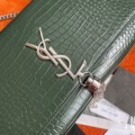 Replica Saint Laurent Kate Medium Tassel Bag Green Crocodile-embossed Leather - Image 3