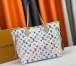 LV X TM Multicolored Neverfull MM In White - Image 2