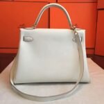 Ivory Swift Fake Hermes Kelly Retourne 32cm Refined Purse - Image 7