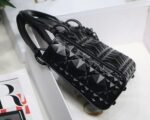 Dior Lady Dior Mini Bag in Black Calfskin with Diamond Motif - Image 10