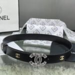 Chanel Red Patent Leather CC Logo Belt - Image 2