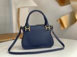 Top Quality Fake Chloe Marcie Small Double Carry Bag in Blue Grained Leather - Image 4