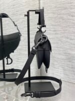 Dior Mini Saddle Bag Replica with Strap in Black Ultramatte Calfskin - Image 8
