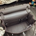 Large grey knockoff Hermes Jypsiere 31cm handbag - Image 7