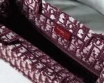 Dior Medium Book Tote Bag Fake in Bordeaux Dior Oblique Embroidery - Image 6