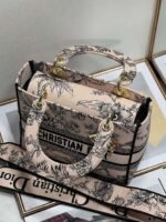Dior Lady D-Lite Medium Bag Knockoff in Powder Jardin Botanique Embroidery - Image 4